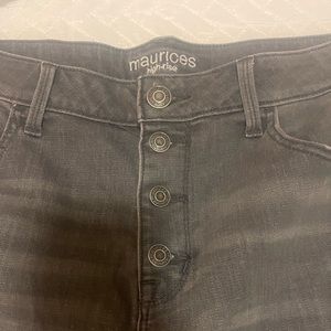 Maurices Grey Destroyed Jeggings